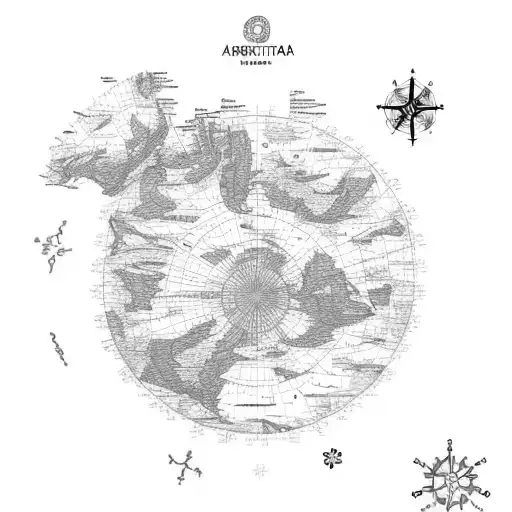 Antarctica map outline  tattoo design idea