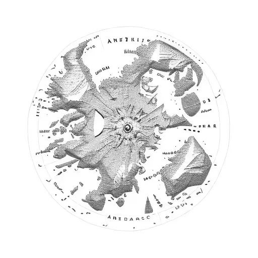 Antarctica outline map tattoo design idea