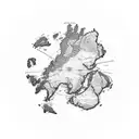 Antarctica outline map tattoo design idea
