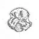 Antarctica outline map tattoo design idea