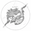 Antarctica outline map tattoo design idea