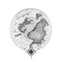 Antarctica map outline  tattoo design idea