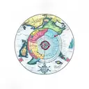 Antarctica map outline  tattoo design idea