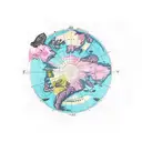 Antarctica map outline  tattoo design idea