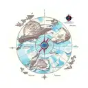 Antarctica map outline  tattoo design idea