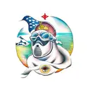 Antarctica outline  tattoo design idea