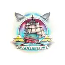 Antarctica outline  tattoo design idea