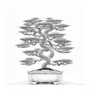 bonsai tree with dragon, snake, monkey, dog, tiger around the tree tattoo design idea