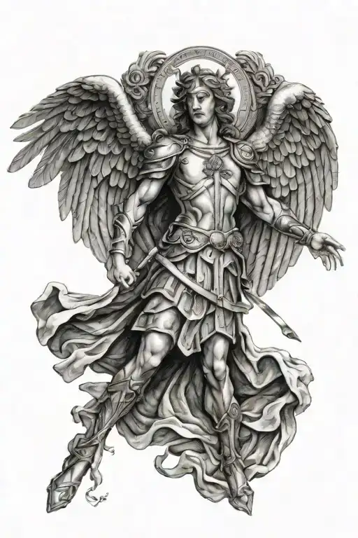 st michael archangel tattoo design idea