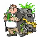 peter griffin holding monster energy tattoo design idea