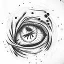 magic eye in space tattoo design idea