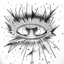 magic eye in space tattoo design idea