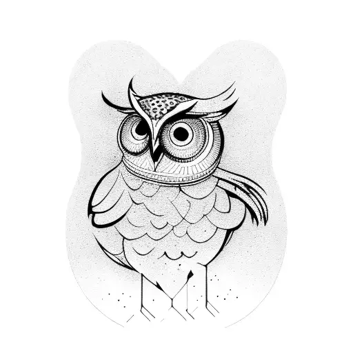A microphone with an owl perched on top, surrounded by musical notes tattoo design idea
