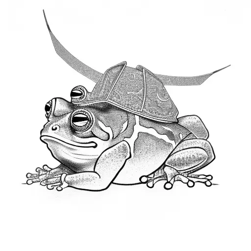 samurai frog tattoo design idea