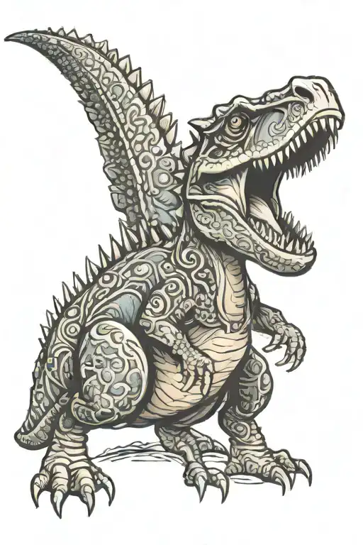 Dinosaur cute tattoo design idea