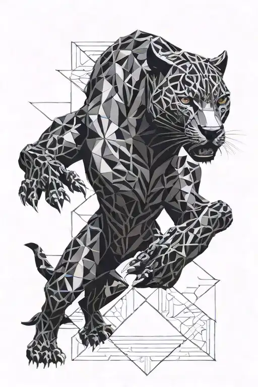 black panther running   tattoo design idea