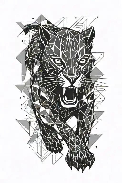 black panther running   tattoo design idea