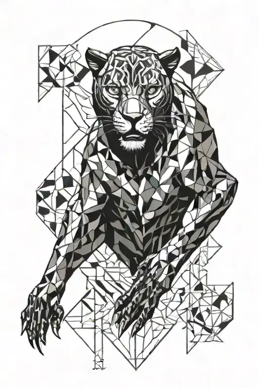 black panther running   tattoo design idea