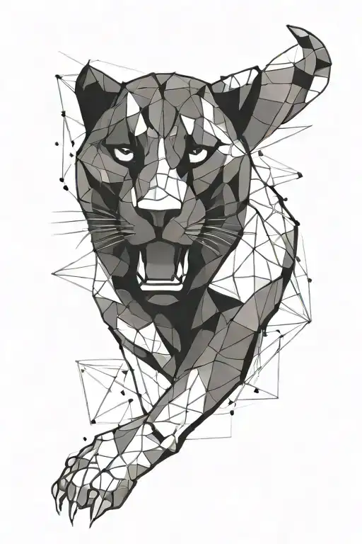 black panther running   tattoo design idea