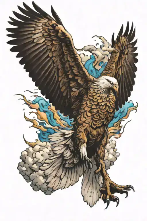 Goose flying like eagle tattoo design idea