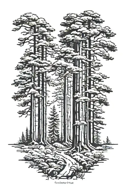 Redwood Forest tattoo design idea