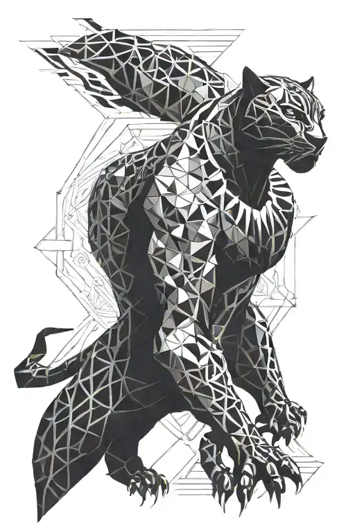 black panther running   tattoo design idea