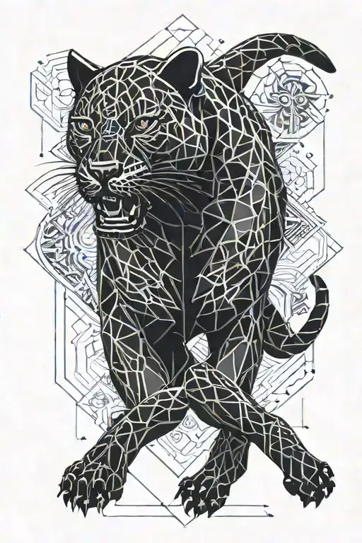 black panther running   tattoo design idea