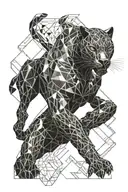 black panther running   tattoo design idea
