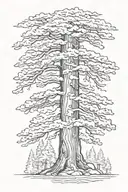 redwood tree tattoo design idea