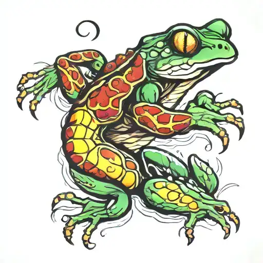 scorpion and a frog tattoo design idea