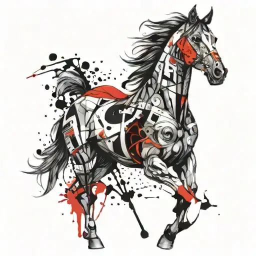 metal horse mini tattoo tattoo design idea