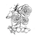 butterflies with snowdrop flowers and carnation tattoo design idea