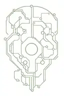 Cyberpunk Artificial Intelligence Circuit Board Pattern tattoo design idea