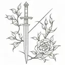 sword and thorn tattoo design idea