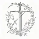 sword and thorn tattoo design idea