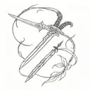 sword and thorn tattoo design idea