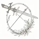 sword and thorn tattoo design idea
