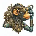 chimp steam punk rock inspired tattoo design idea