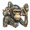 chimp steam punk rock inspired tattoo design idea