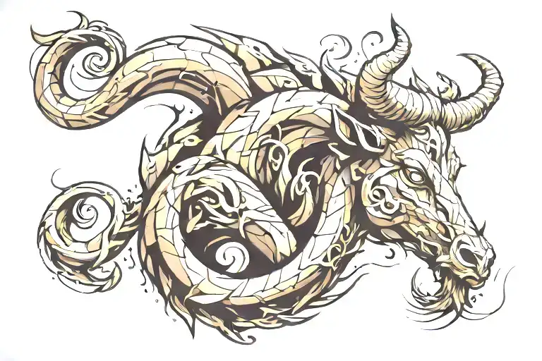 capricorn symbol tattoo design idea