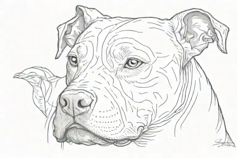 pit bull dog tattoo design idea