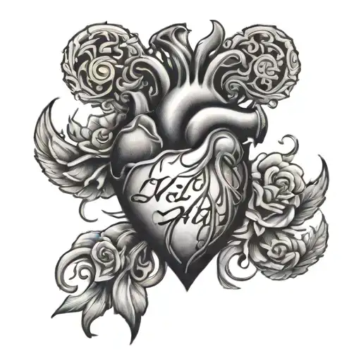 love and hate heart tattoo tattoo design idea