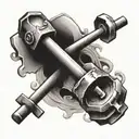 cross and barbell tattoo design idea