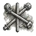 cross and barbell tattoo design idea