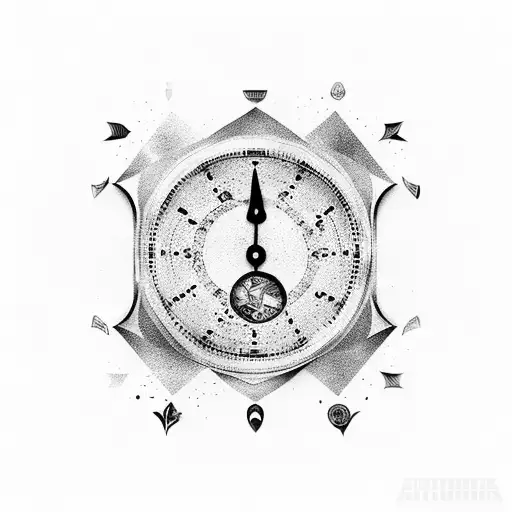 reloj de arena con signo de dollares tattoo design idea