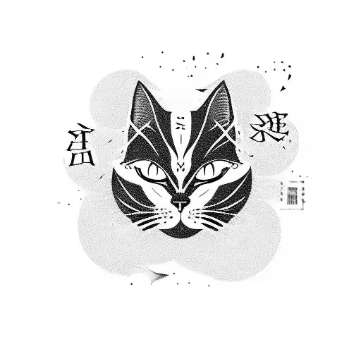 A scene inspired by an anime series featuring a black cat and a mysterious crow tattoo design idea