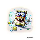 Spongebob smoking a j with a fadora on tattoo design idea