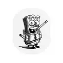 Spongebob smoking a j with a fadora on tattoo design idea