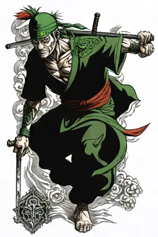 Zoro with susanoo Amaterasu tattoo design idea