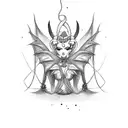 succubus chains high heels whip tattoo design idea